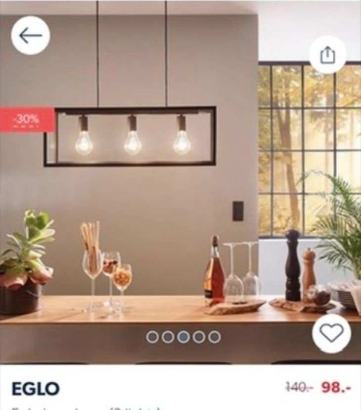 Eglo hanglamp, Ophalen
