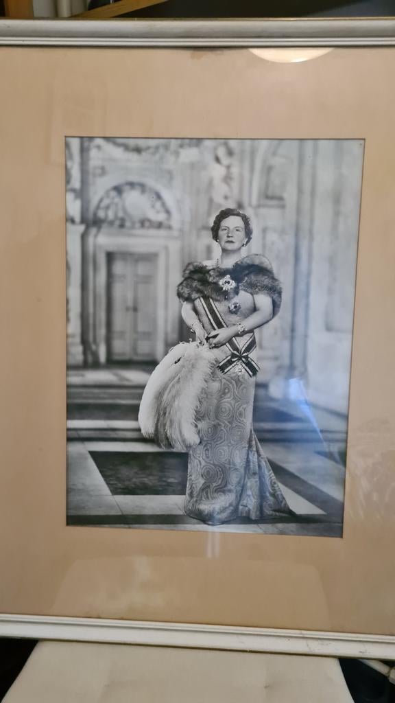 Vintage portret van Juliana, Ophalen, Kaart, Foto of Prent
