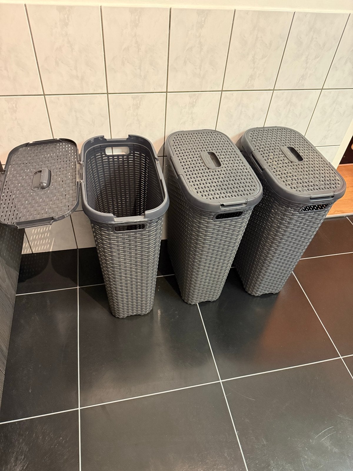Wasmanden donkergrijs van Curver, Ophalen, Gebruikt, Kunststof, Modern
