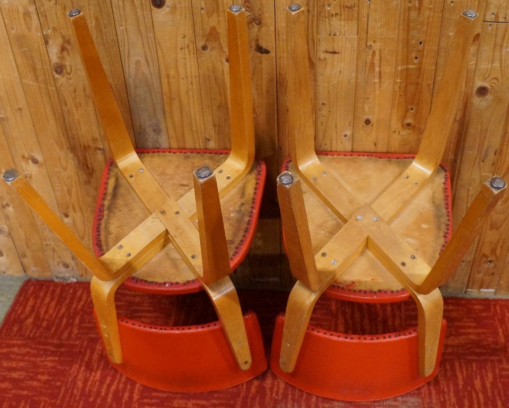 Set model 500 chairs Cor Alons stoelen Dutch vinyl design, Ophalen, Gebruikt, Twee, Leer