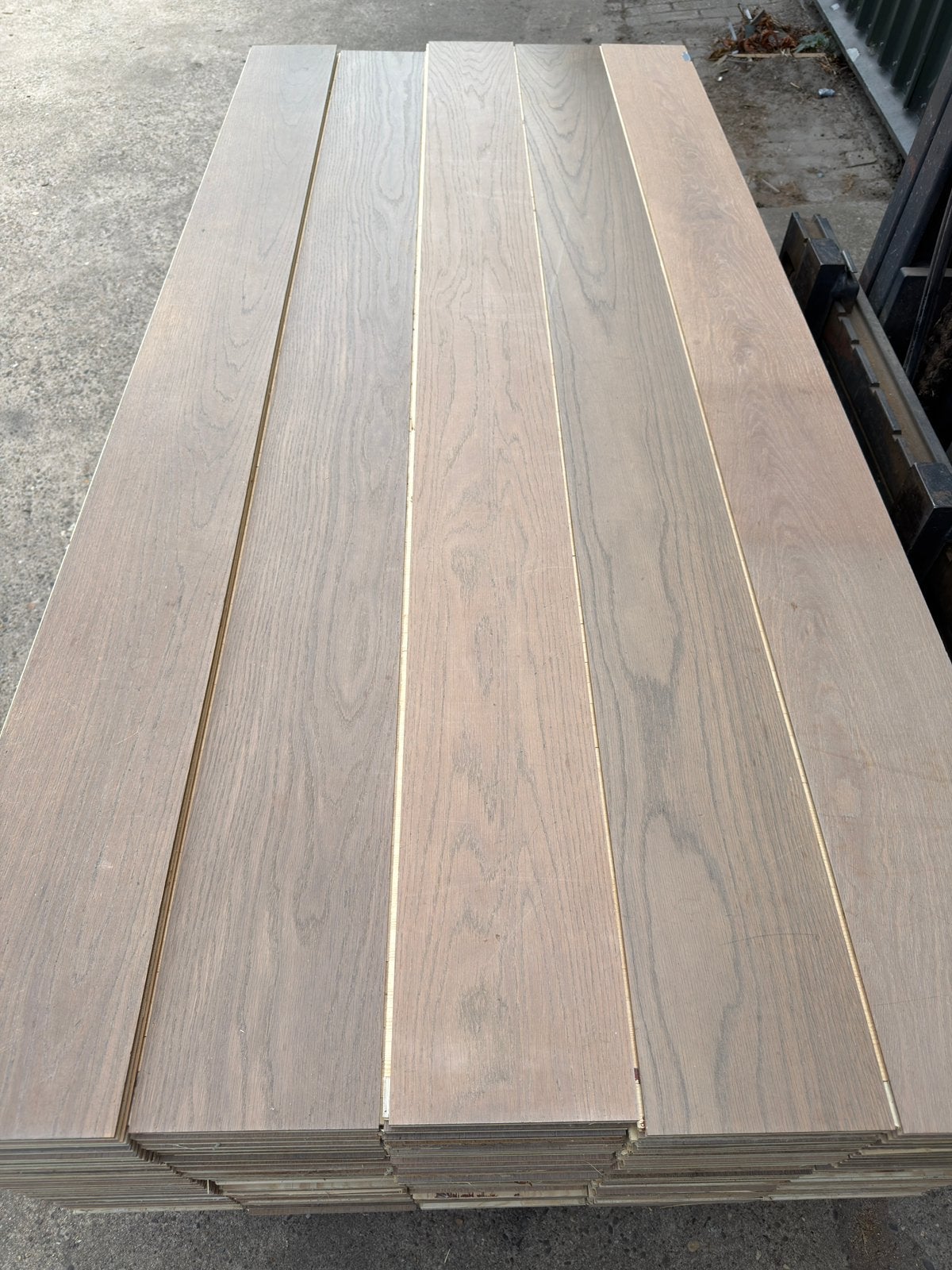 Eiken vloer 63 m2 lamelparket 19 cm breed 1,4 cm dik, Ophalen, Gebruikt, Vloerdelen of -planken, 10 m² of meer