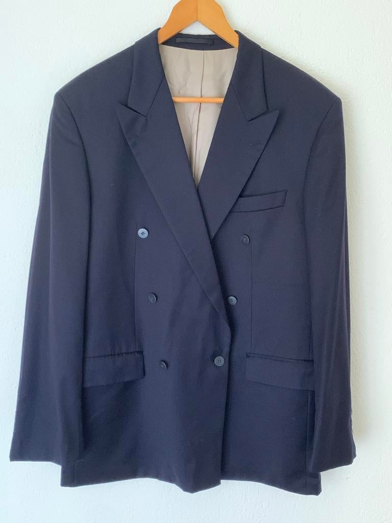 Hand tailord double breasted jasje van Guy Laroche, Kleding | Heren, Kostuums en Colberts, Zo goed als nieuw, Blauw, Ophalen of Verzenden