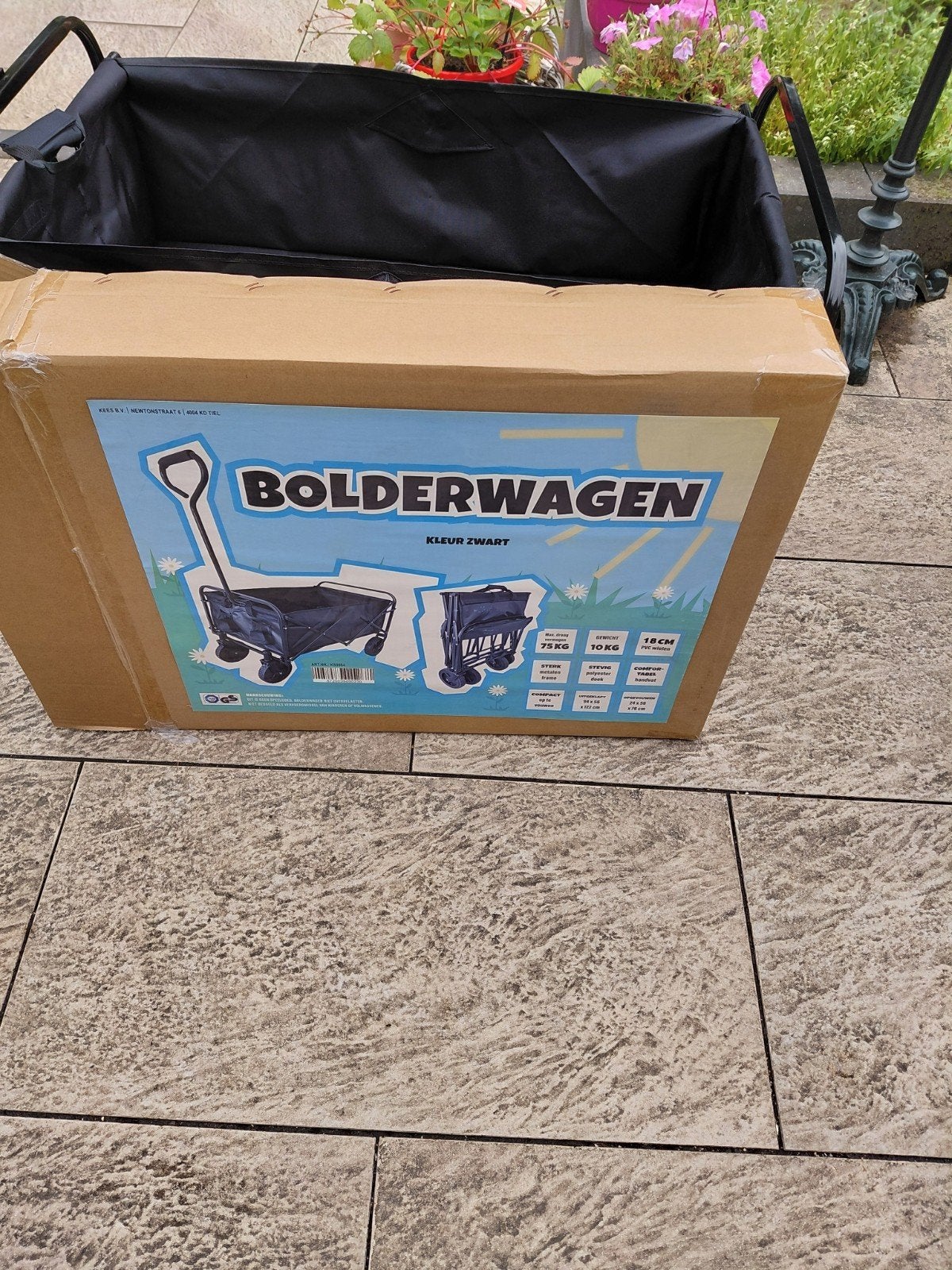Ruime bolderwagen max 75 kg NIEUW, Ophalen, Opvouwbaar, Nieuw