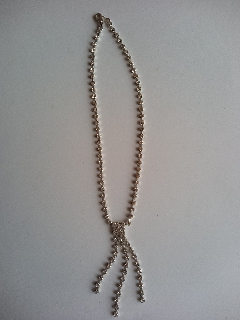Vintage Rhinestone Jewellery Retro jaren 50 Ketting (6), Ophalen of Verzenden, Zilver, Overige materialen