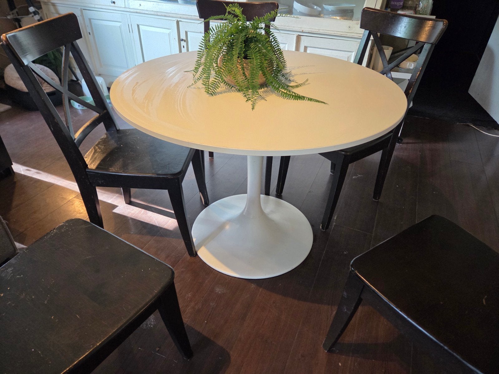 IKEA DOCKSTA ronde eettafel, Huis en Inrichting, Ophalen, Kunststof, Gebruikt, 50 tot 100 cm