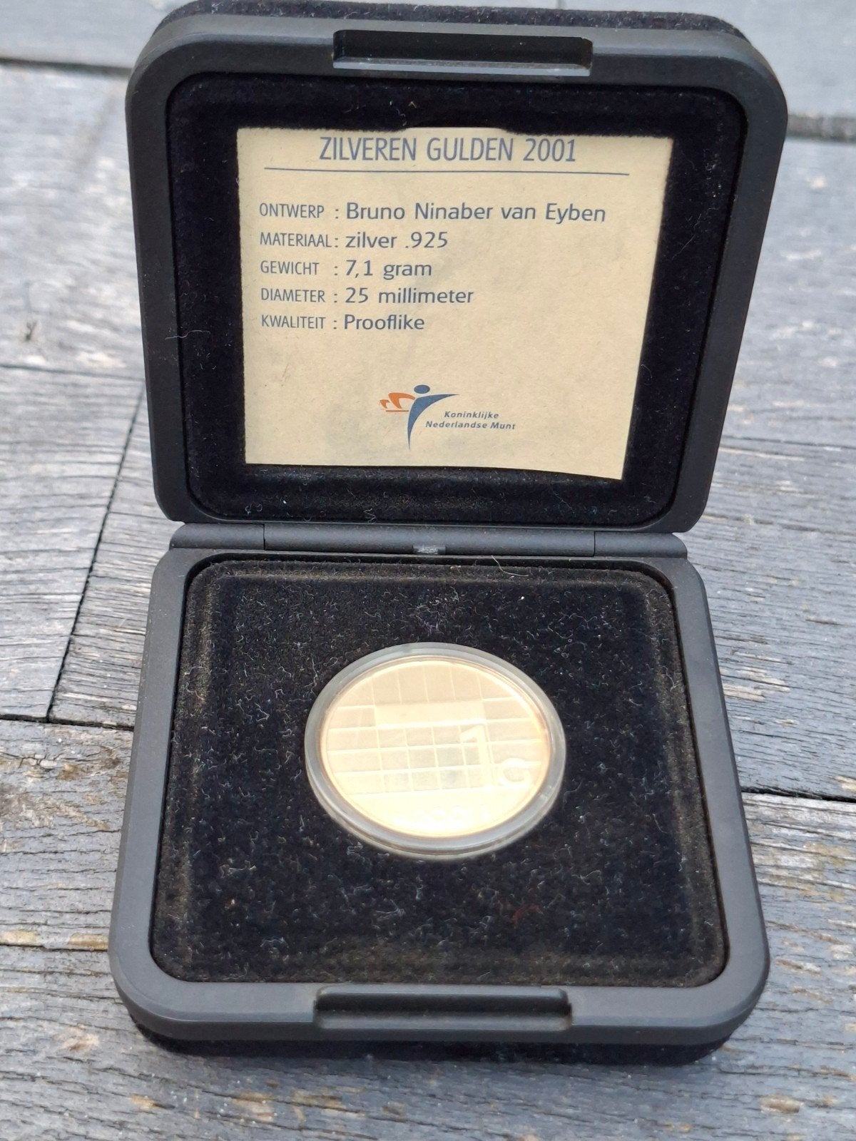 Zilveren 1 gulden (925) herslag laaste gulden PROOF, 1 gulden, Koningin Beatrix, Zilver, Ophalen of Verzenden