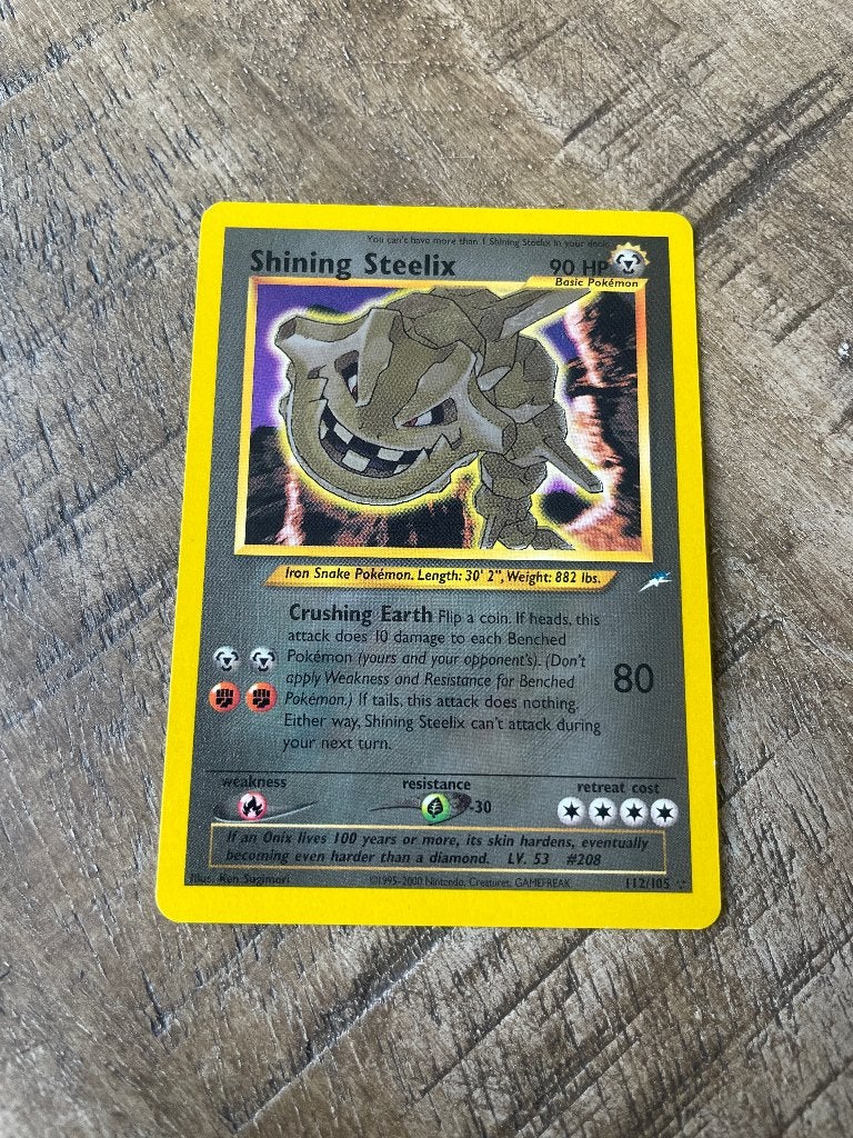 Shining Steelix 112/105 – Neo Destiny Holo Pokémon kaart, Ophalen of Verzenden, Zo goed als nieuw, Losse kaart