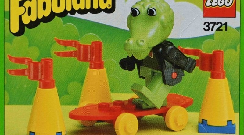 Lego Fabuland Krokodil op Skateboard 3721 (mist 1 kegel), Kinderen en Baby's, Speelgoed | Duplo en Lego, Gebruikt, Overige thema's