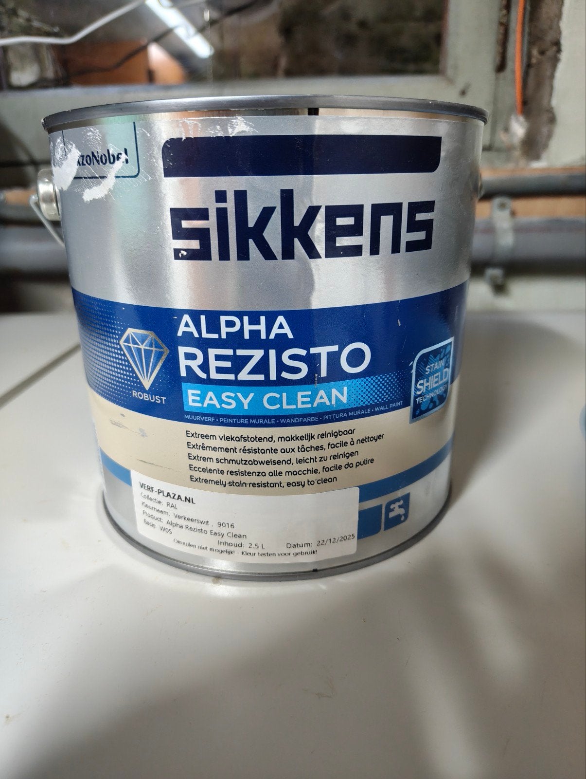 Sikkens Alpha Rezisto Easy Clean Muurverf RAL 9016, Ophalen, Nieuw, Overige typen
