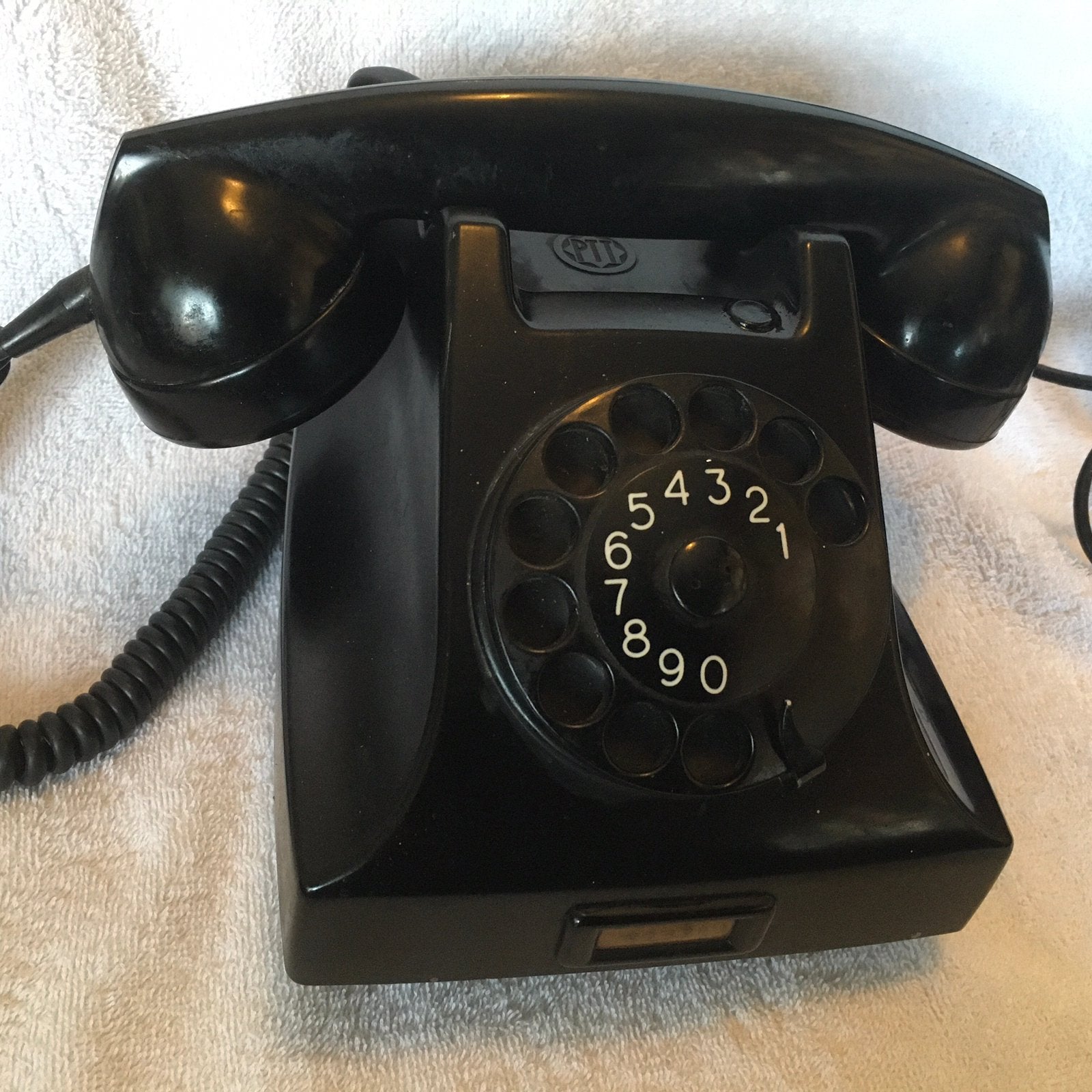Ouderwetse Bakelieten PTT telefoon jaren50 van Ericsson., Ophalen of Verzenden, Gebruikt, 1 handset