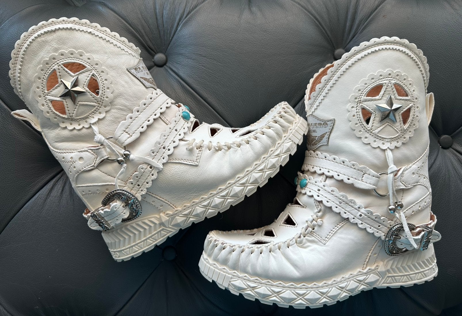 El Vaquero , witte boots , maat 40 , nieuw, Wit, Lage of Enkellaarzen, Nieuw, Ophalen of Verzenden