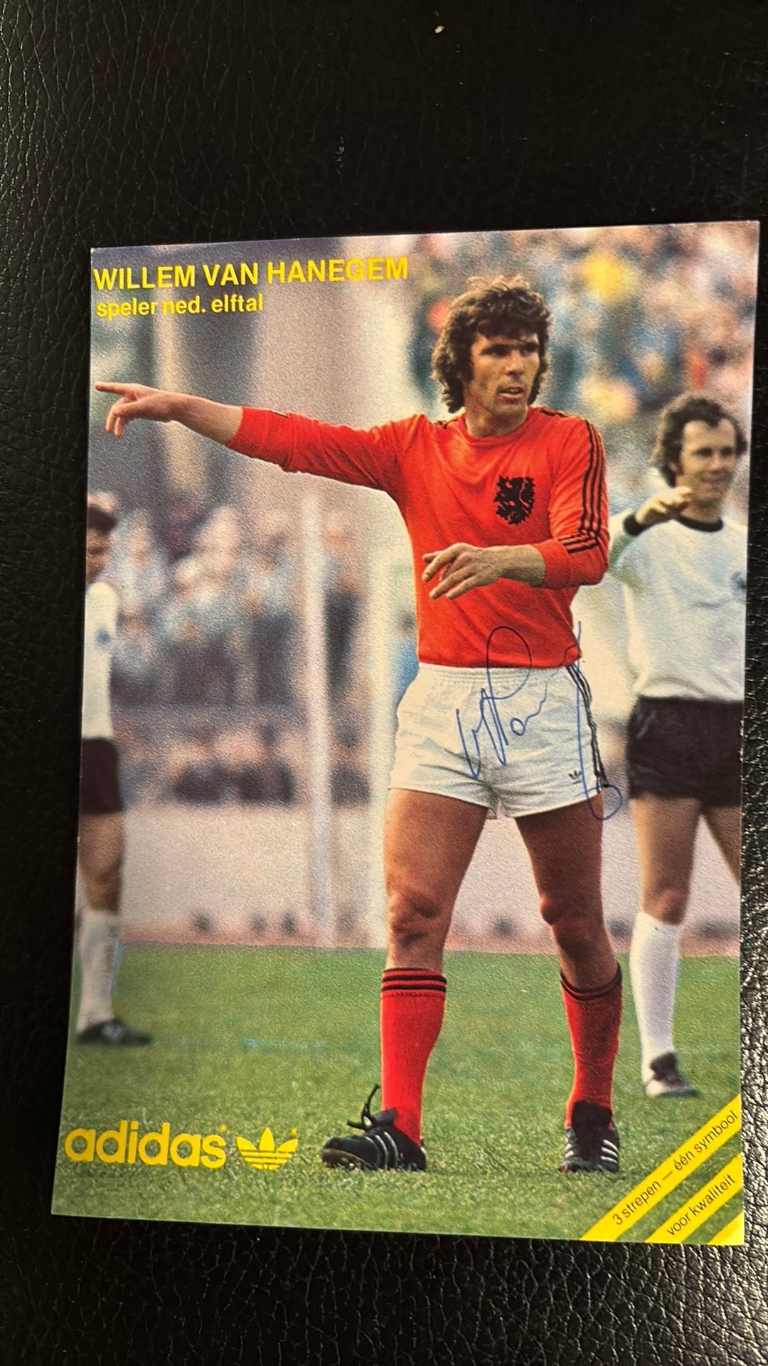 Willem van Hanegem Nederlands elftal Feyenoord ADIDAS 1974, Verzenden, Gebruikt, Feyenoord, Spelerskaart