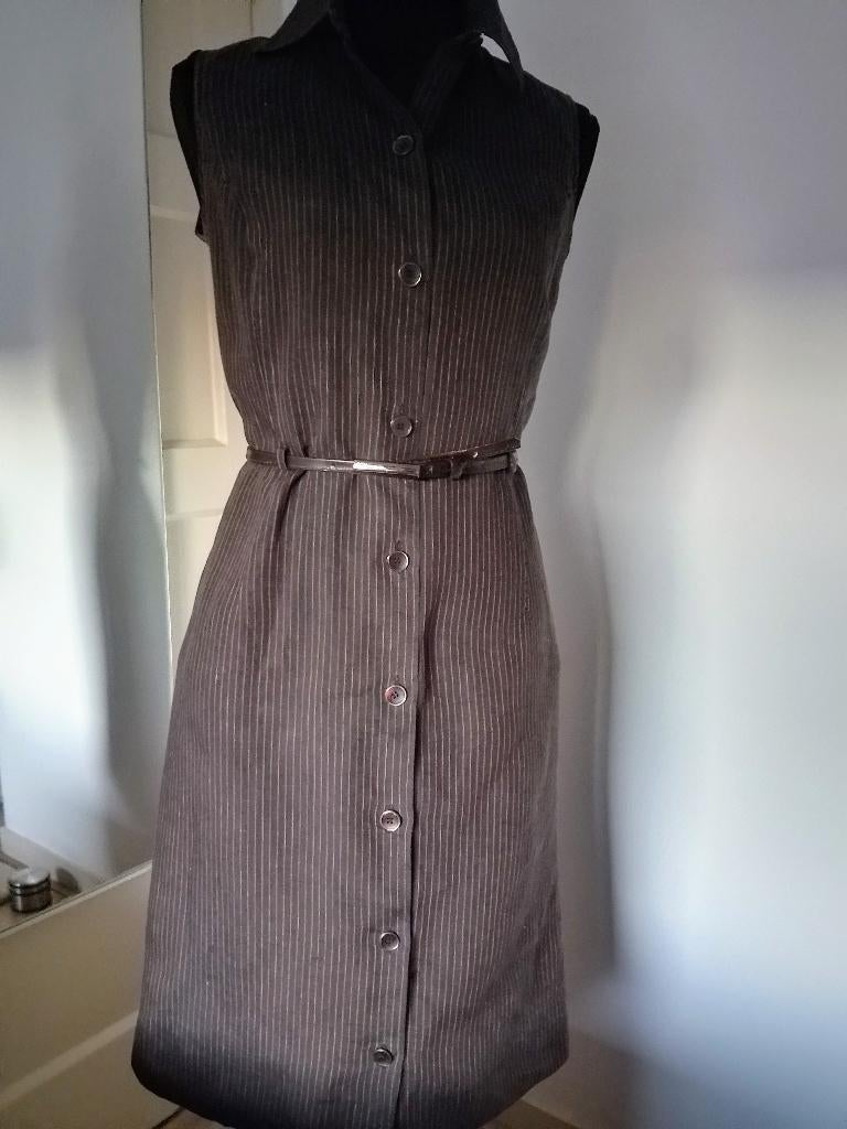 Linnen jurk van Max Mara, Maat 38/40 (M), Bruin, Max Mara, Ophalen of Verzenden