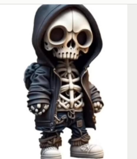 Horror beeldje Skelet figuur met donkerblauwe hoodie (14cm), Verzamelen, Beelden en Beeldjes, Ophalen of Verzenden, Nieuw