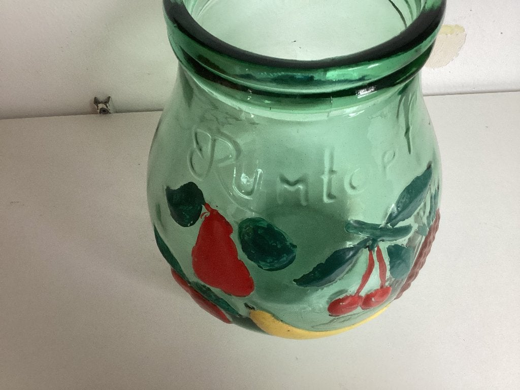 Glazen Rumpot met handgeschilderd fruit, Ophalen