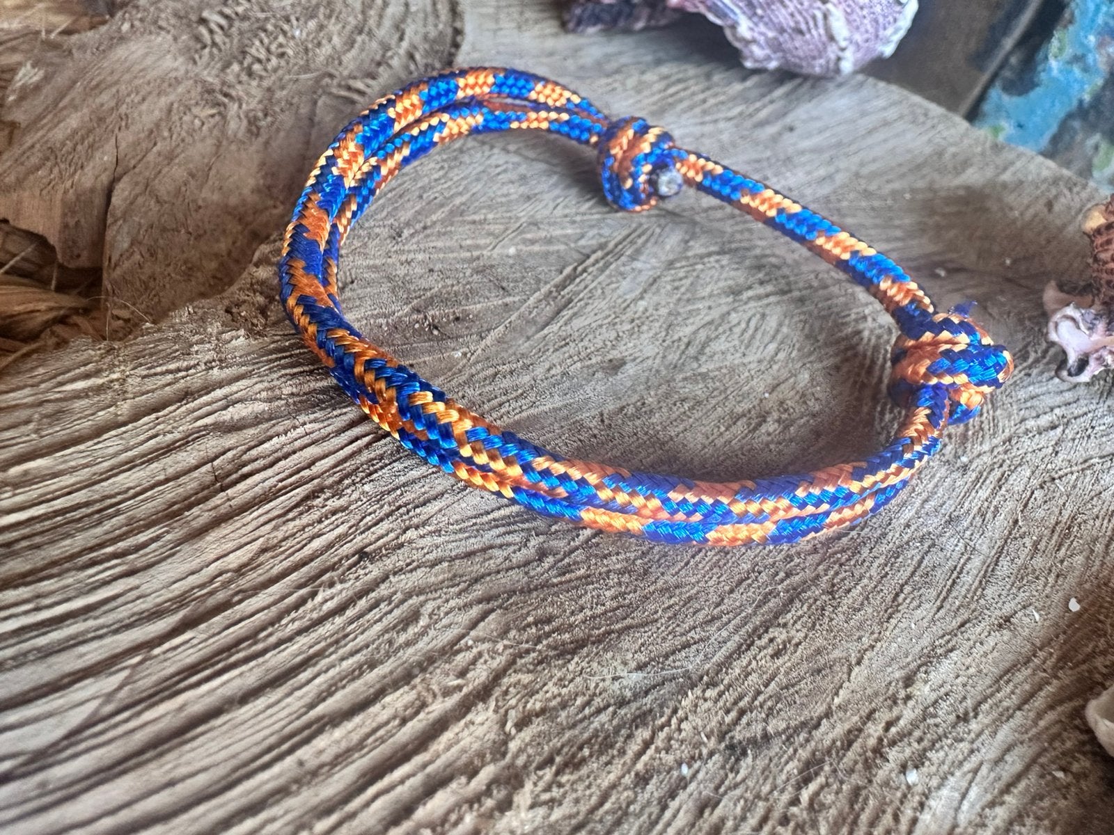 Trendy armband / enkelband / blauw - oranje / nieuw, Sieraden, Tassen en Uiterlijk, Kettingen, Ophalen of Verzenden, Nieuw