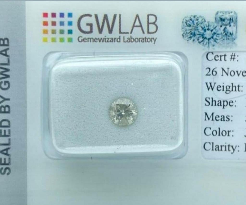 Natuurlijke Diamant 0.50ct Rond Briljant GWLAB Certificaat, Ophalen of Verzenden, Nieuw