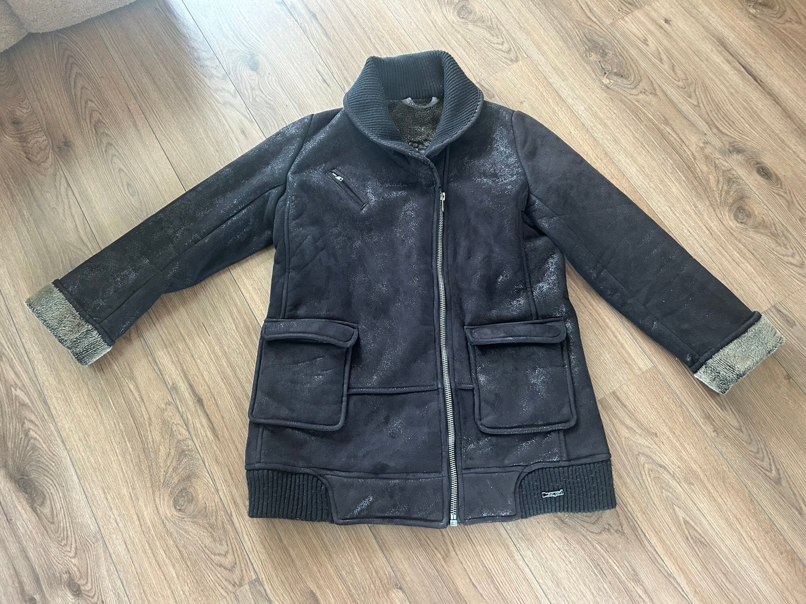 Desiqual winterjas maat 46, Ophalen of Verzenden, Zo goed als nieuw, Maat 46/48 (XL) of groter, Zwart