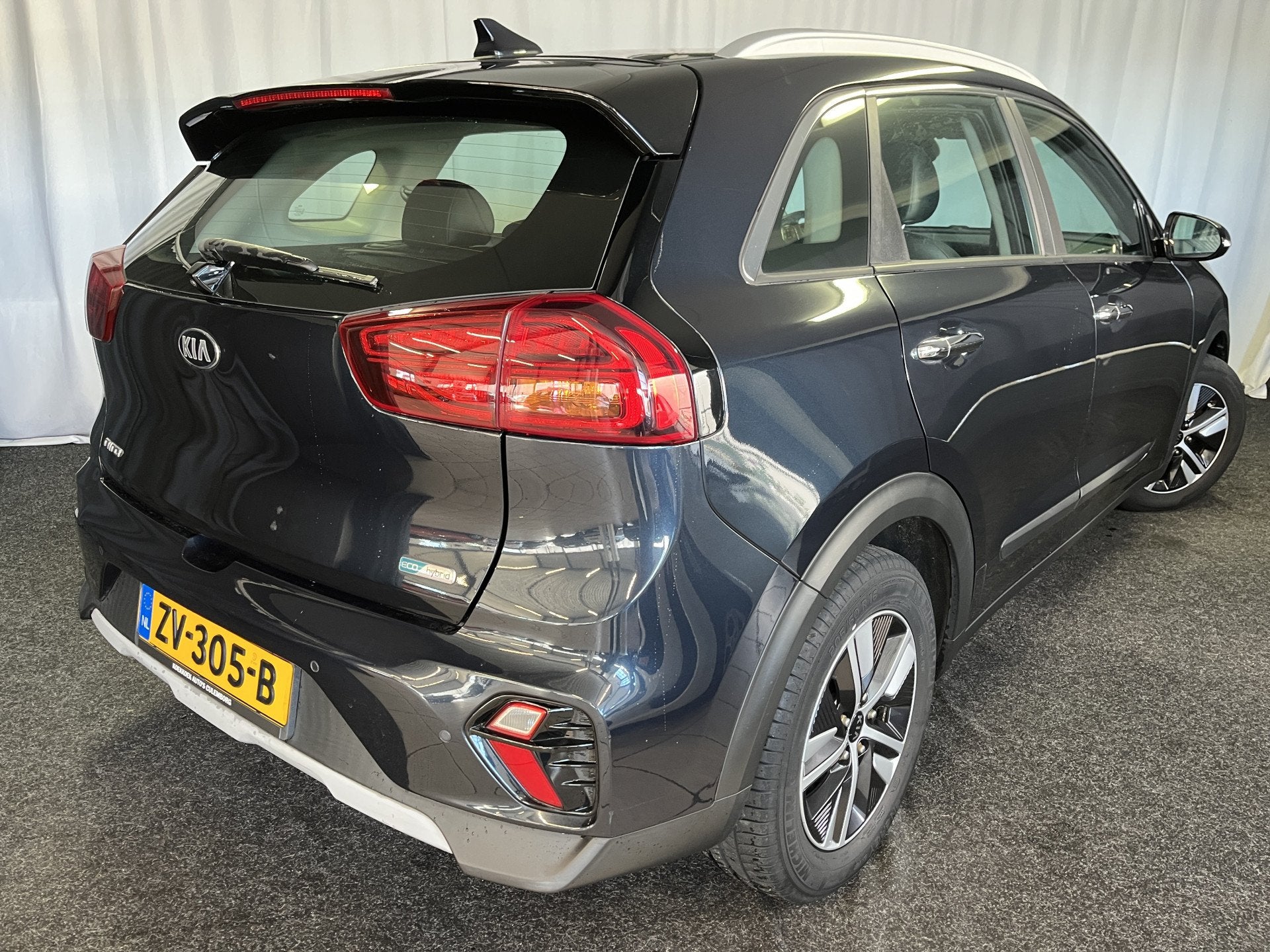 Kia Niro 1.6 GDi Hybrid DynamicLine 1E EIGN/ADAPTIVE/APPLE/C, Gebruikt, Blauw, Leder en Stof, Origineel Nederlands