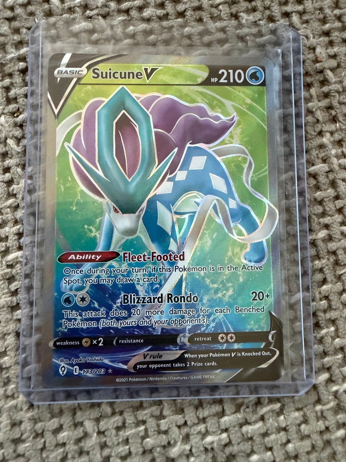 Suicune V Pokémon kaart (E-173/203) - Zo goed als nieuw, Ophalen of Verzenden, Zo goed als nieuw, Losse kaart