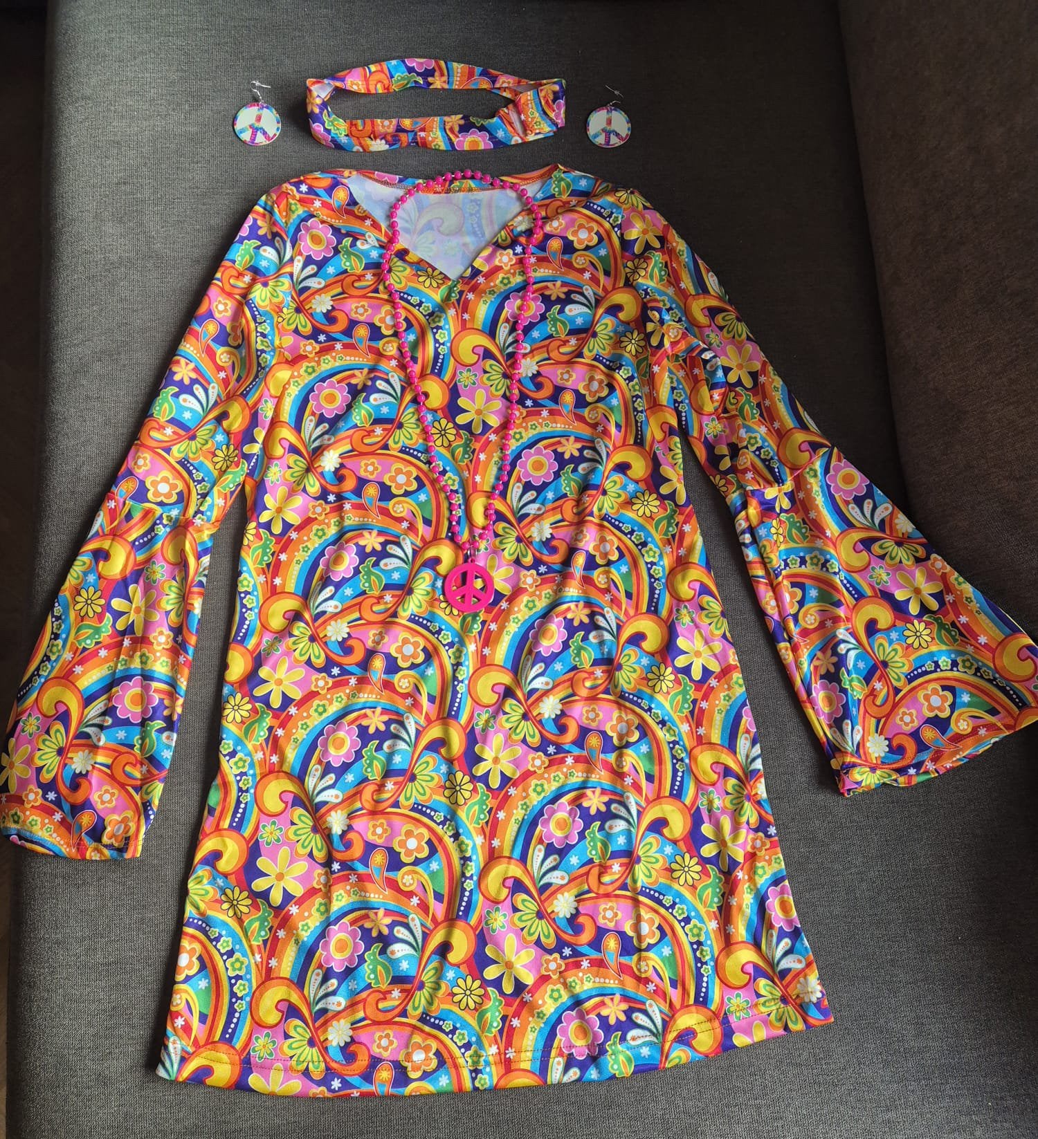 Hippie Jurk Maat 140 met Accessoires, Ophalen of Verzenden, Zo goed als nieuw, 134 t/m 140, Meisje