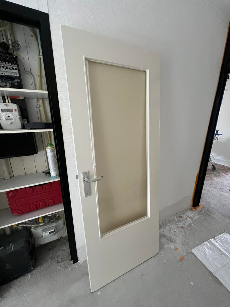 Glazen binnendeur 201,5 bij 78, Minder dan 80 cm, Binnendeur, Ophalen of Verzenden, Zo goed als nieuw