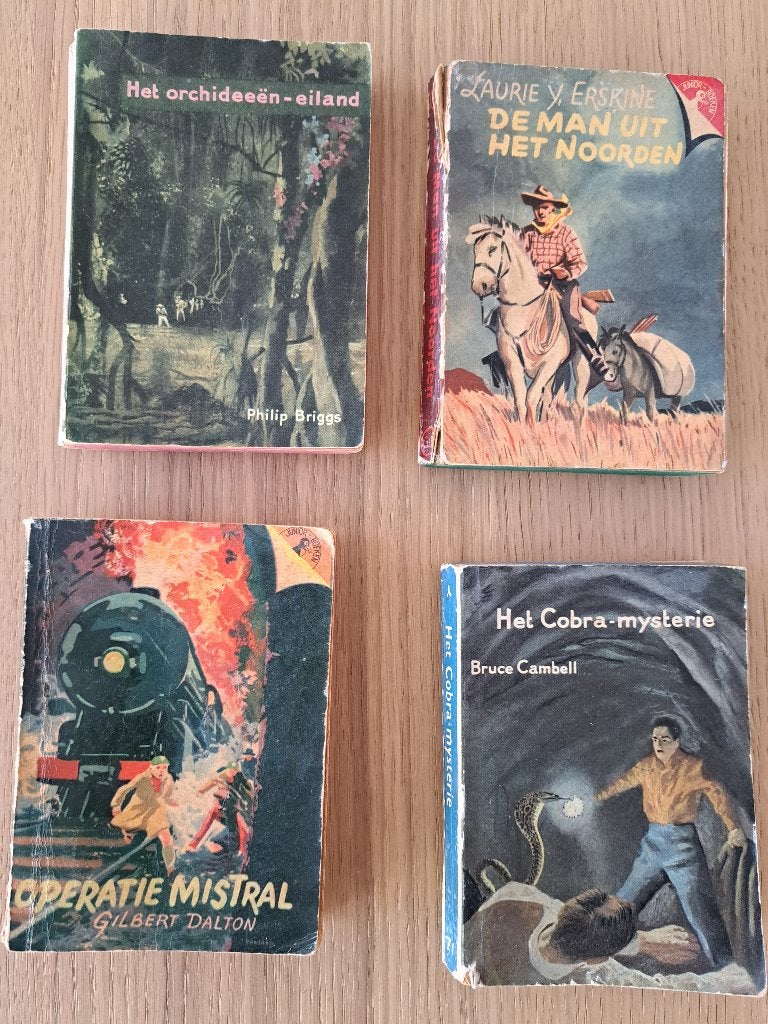 Vier JUNIOR jongensboeken, Ophalen, Gelezen, Fictie