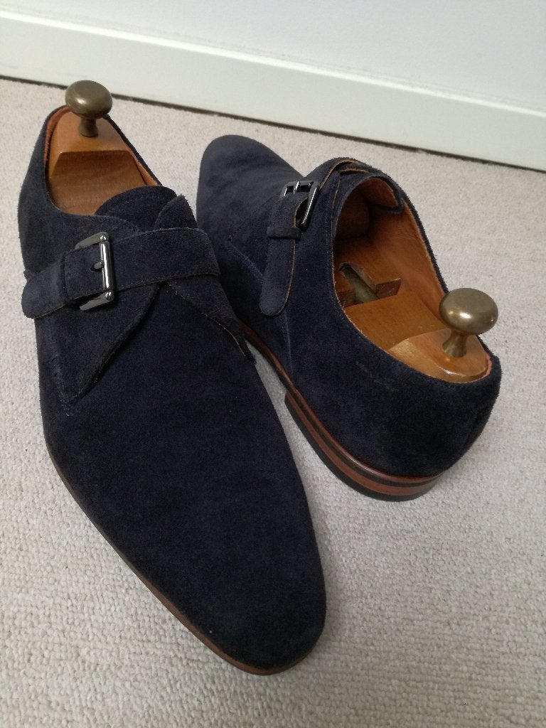 Van Lier - maat 7,5 - D.blauw (i.z.g.st), Van Lier, Gespschoenen, Gedragen, Verzenden