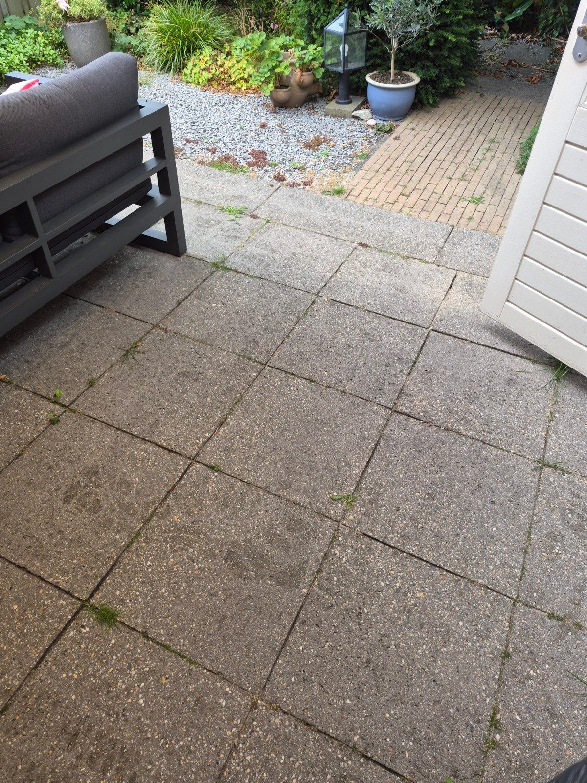 Gebruikte terrastegels - 25 m², Tuin en Terras, Ophalen, Gebruikt, 10 m² of meer, Beton