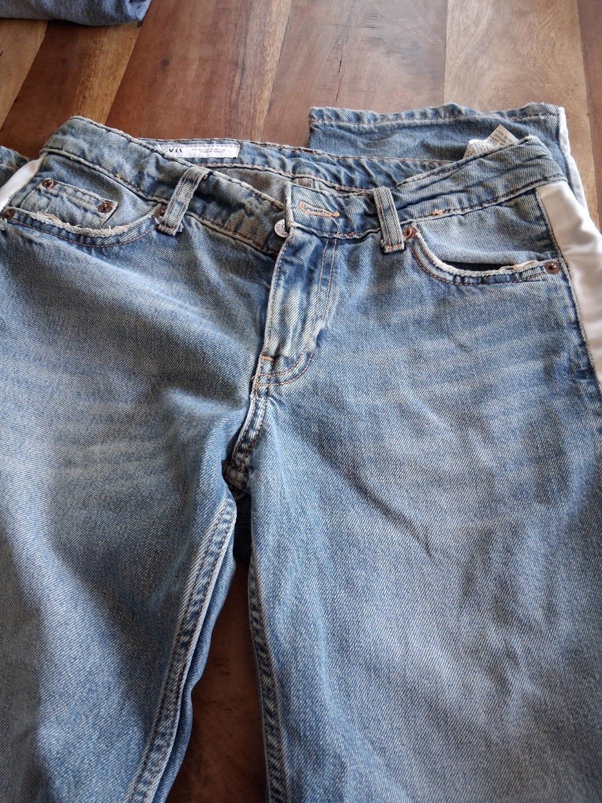 Zara jeans met witte streep - Maat EUR 36, Blauw, Zara, Ophalen of Verzenden, Zo goed als nieuw