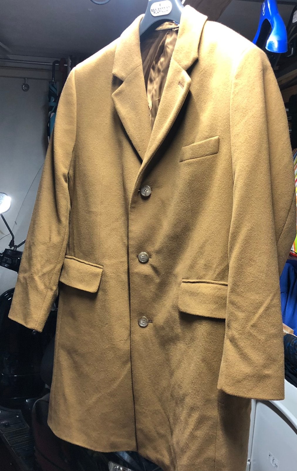 Wollen Mantel / winterjas / kasjmier / Falabella, Ophalen of Verzenden, Zo goed als nieuw, Maat 56/58 (XL), Bruin