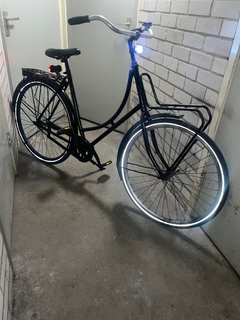 Super goede zwarte omafiets met terugtraprem te koop., Terugtraprem, Gebruikt, 57 tot 61 cm, Ophalen