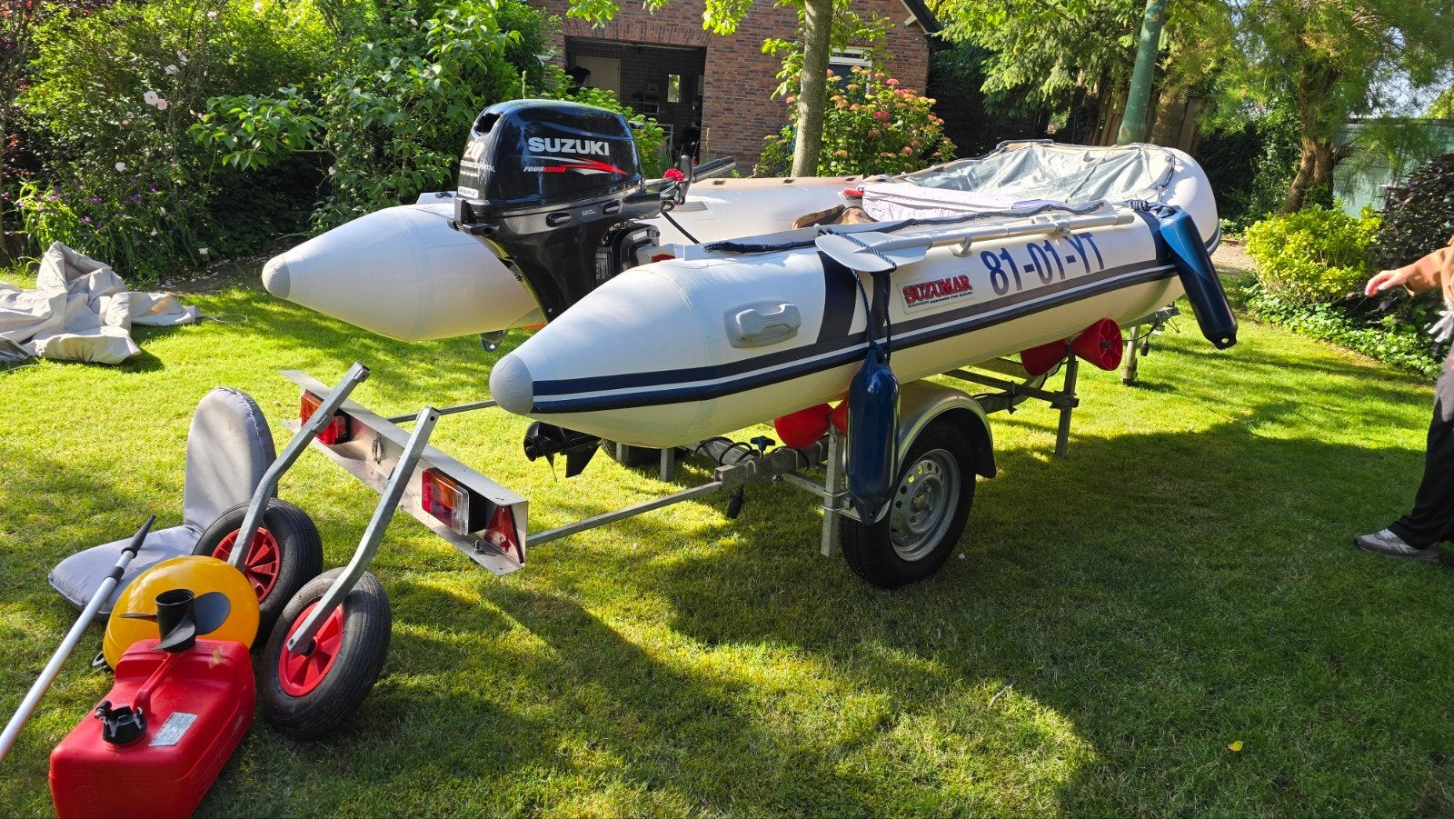 Suzumar 390 met suzuki 20 pk leanburn, Ophalen, Aluminium, Gebruikt, 20 pk
