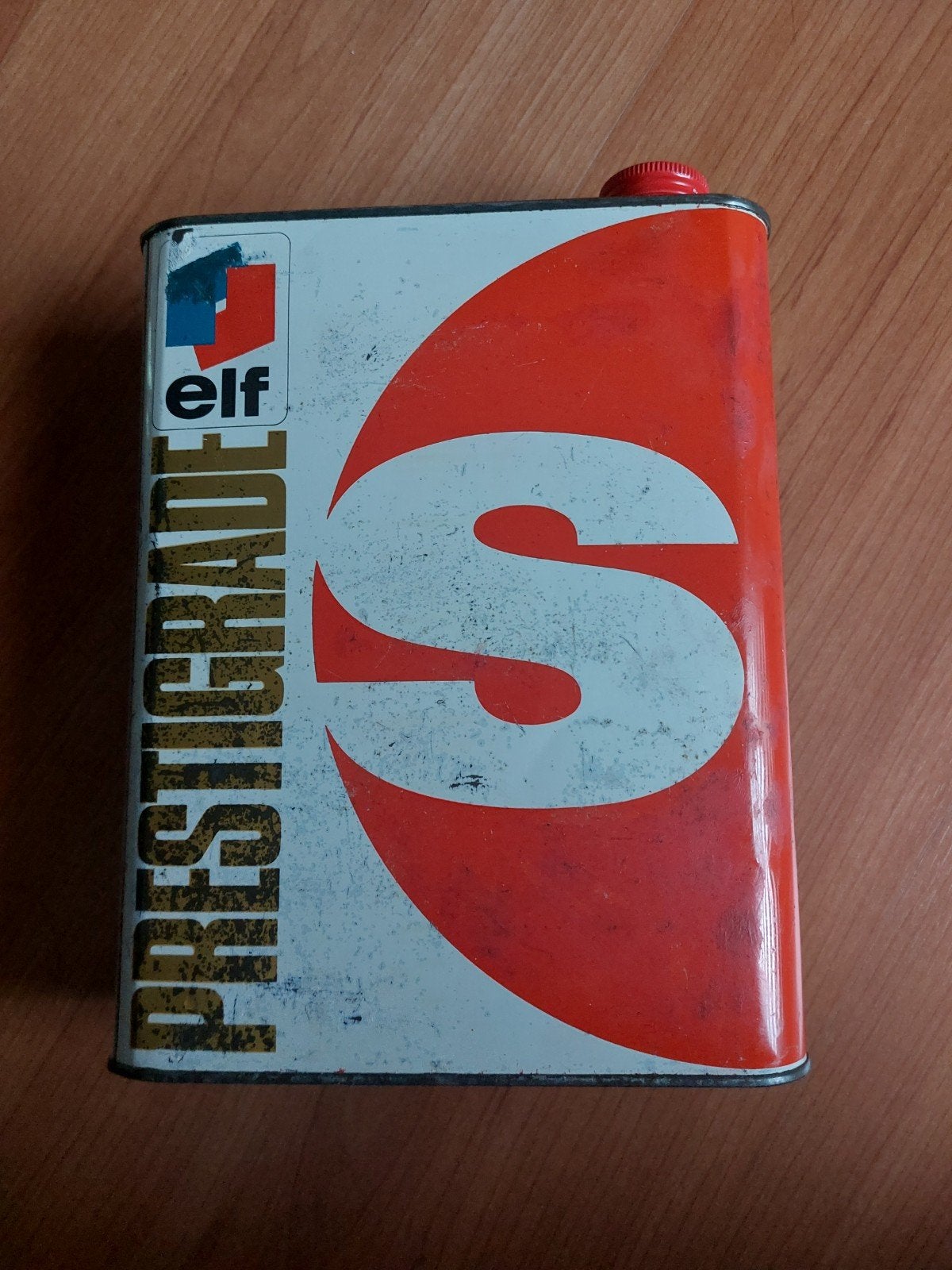 Vintage Elf Prestigrade S 2 Liter Olieblik Caltex, Verzamelen, Ophalen of Verzenden, Gebruikt, Overige, Overige merken