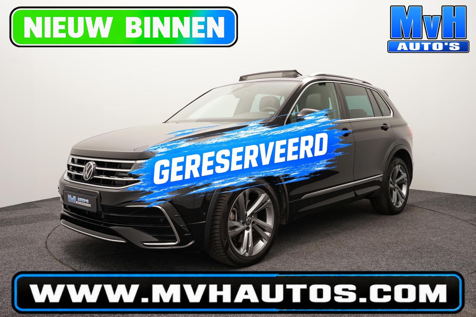 Volkswagen Tiguan 1.4 TSI PHEV R-Line|PANO|BOMVOL!|SOH.94%, Auto's, Zwart, 4 cilinders, Met garantie (alle), Zwart