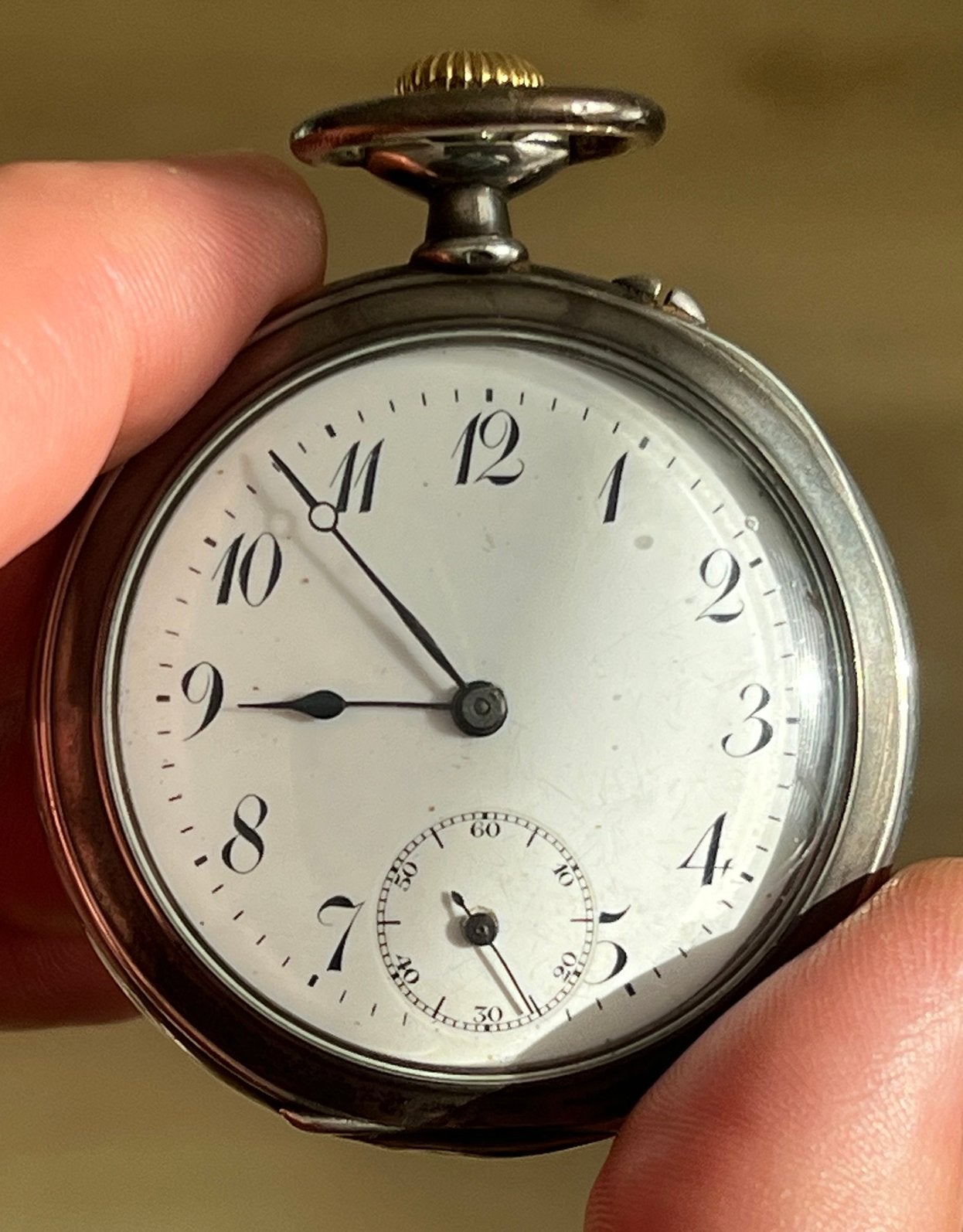 Antiek Zilveren Billodes (Zenith) Zakhorloge uit 1900, Overige merken, Zakhorloge, 1900 tot 1930, Ophalen of Verzenden