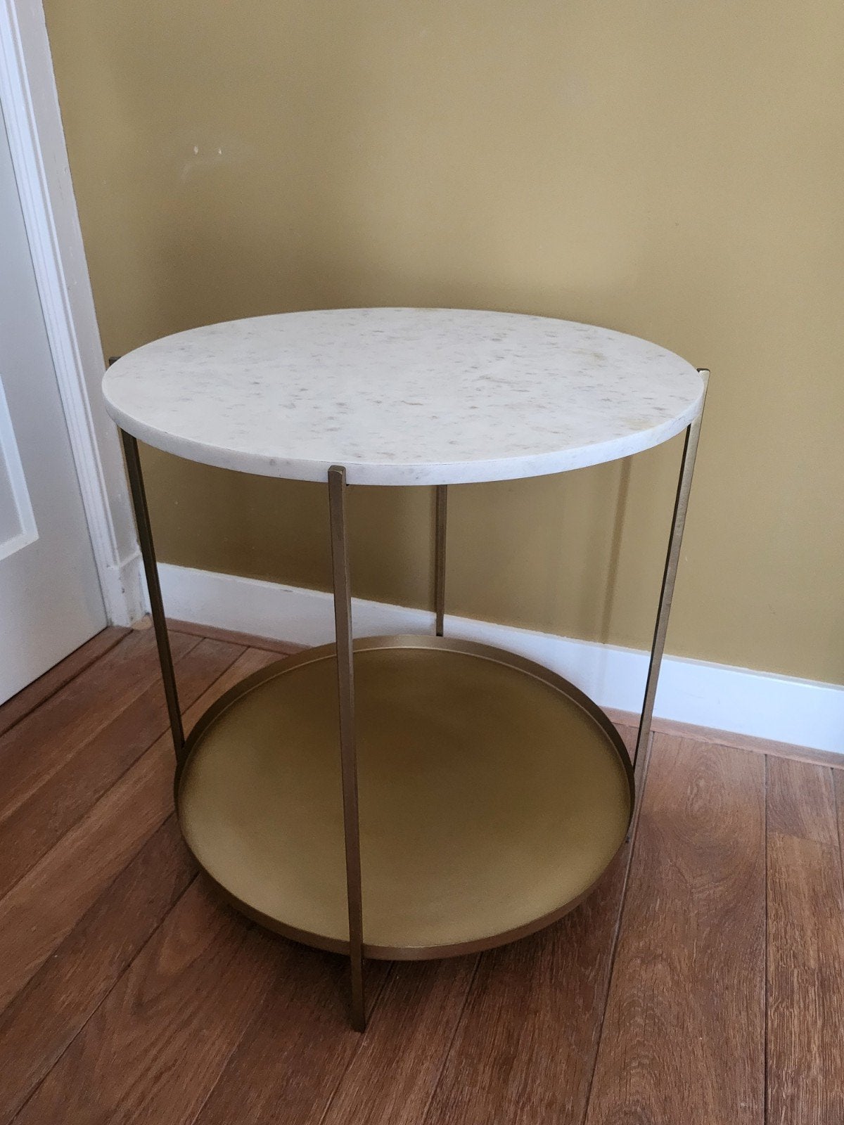 MARMER: salontafel en 2x bijzettafel, echt marmer, messing, Ophalen, Rond, Minder dan 55 cm, 45 tot 60 cm