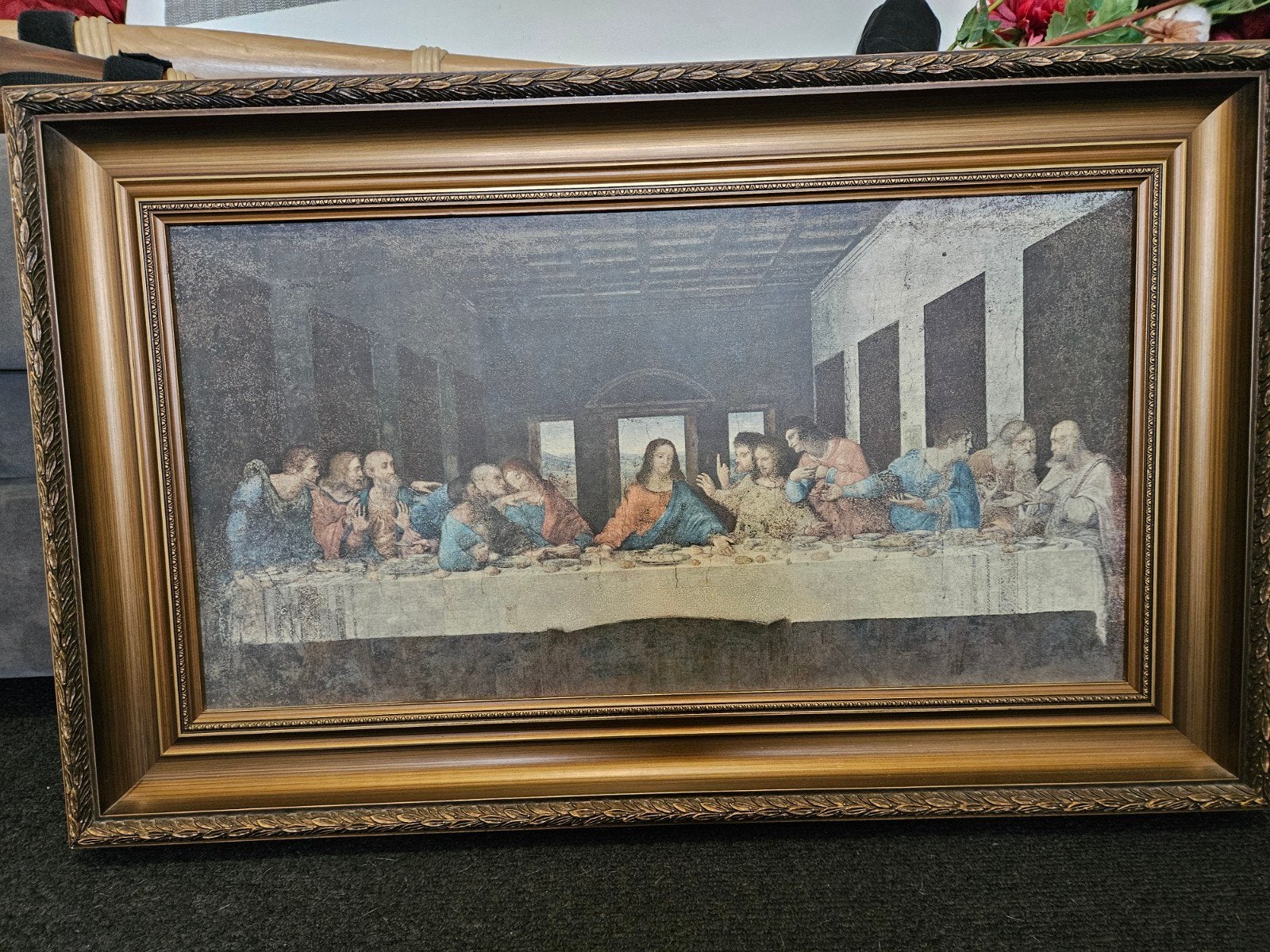 Het Laatste Avondmaal in mooie lijst (86x53 cm), Ophalen of Verzenden
