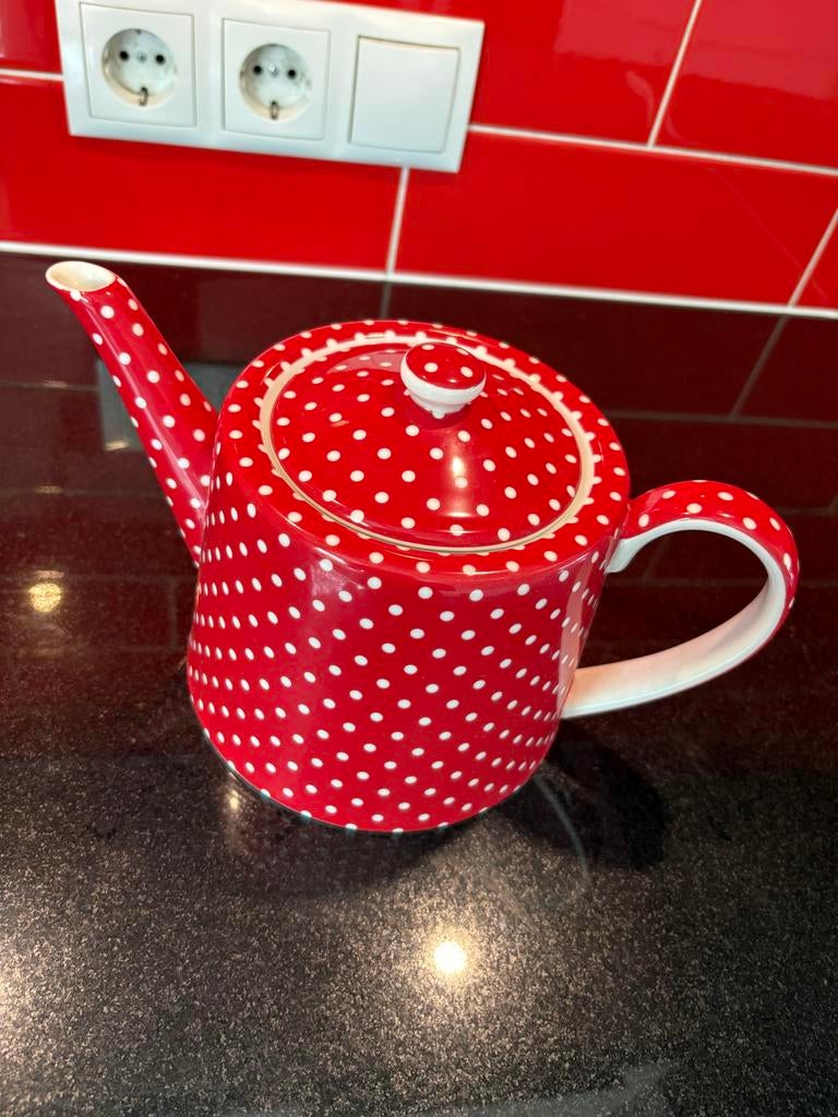 Greengate Theepot Dotty Red - Nieuwstaat, Zo goed als nieuw, Steen/keramiek, Rood, Overige merken