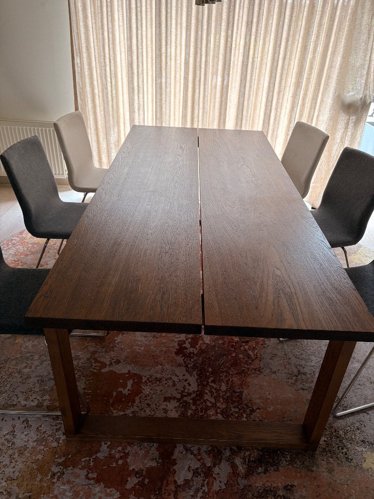 Eet tafel ( gratis 6 stoelen), Ophalen, Gebruikt, 50 tot 100 cm, Vijf personen of meer