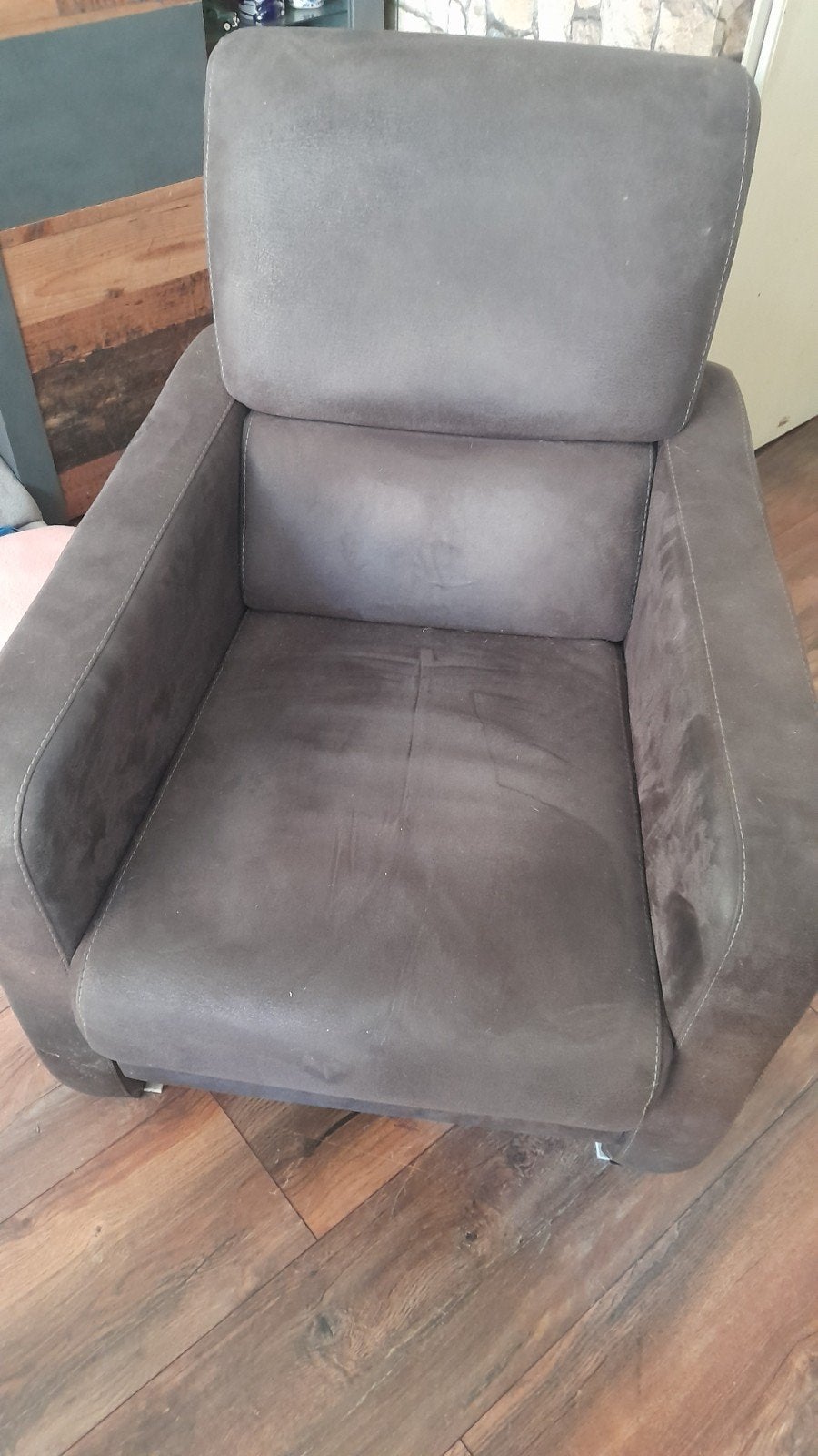 leren  stoel, Huis en Inrichting, Ophalen of Verzenden, 75 tot 100 cm, Leer, 75 tot 100 cm