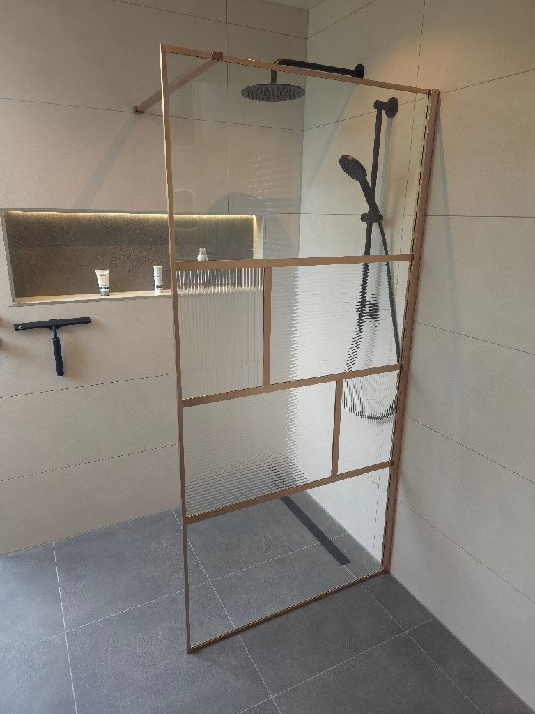 Novellini H Art Inloopdouche 100cm brushed rose gold, Ophalen, Nieuw, Glas, Douche