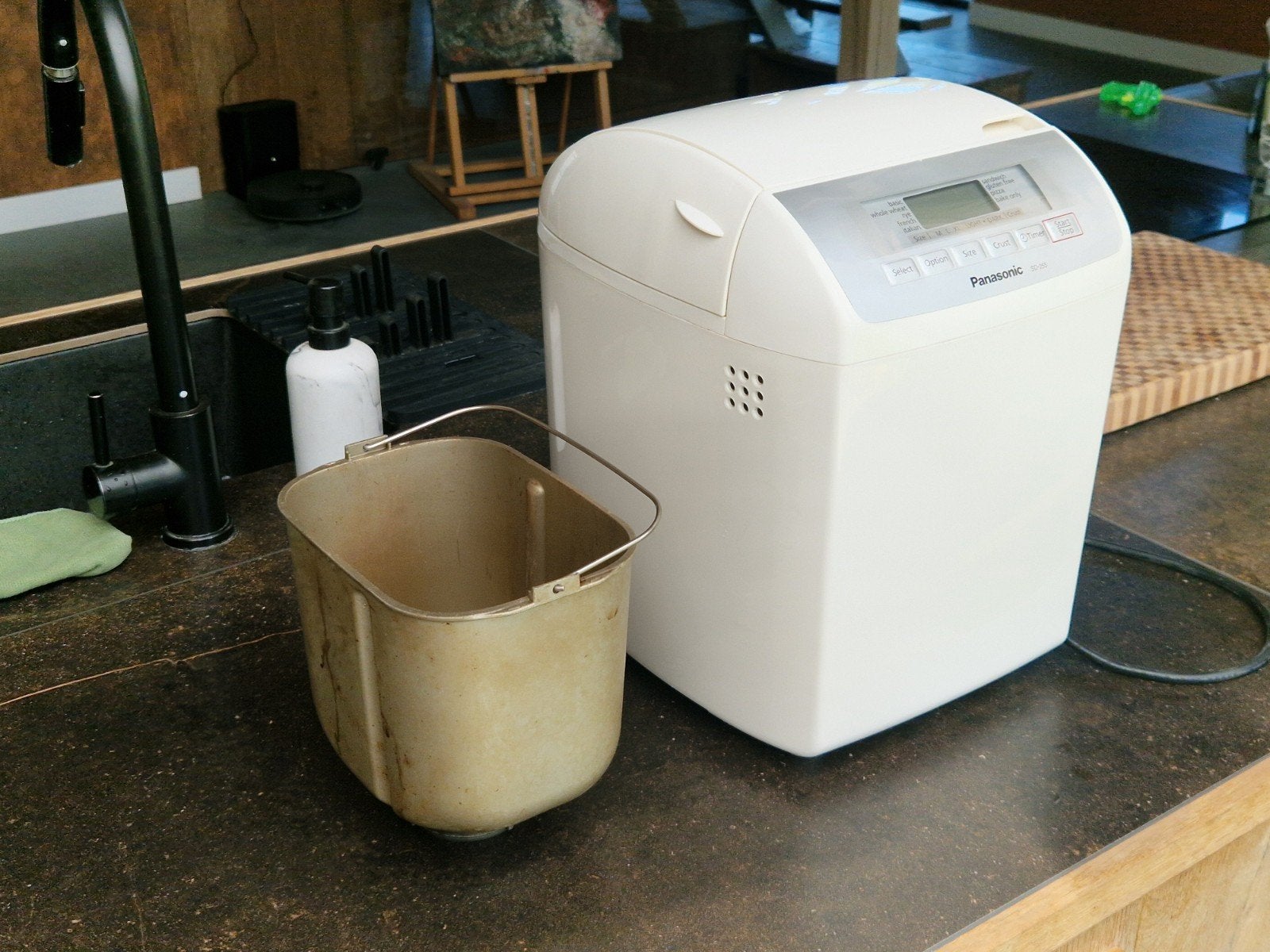 Panasonic SD-255 broodbakmachine, 400 tot 800 gram deeg, Ophalen, Gebruikt, Met timer