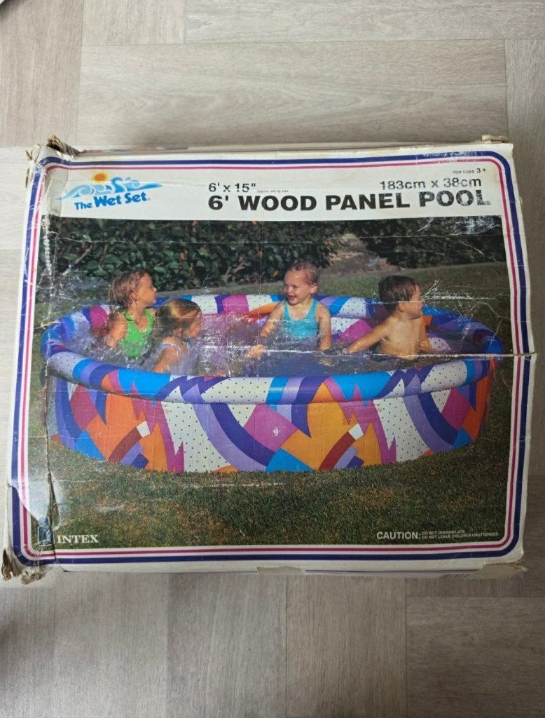 Zwembad Wood Panel Pool - 183x38 cm, Gebruikt, Minder dan 80 cm, Opblaaszwembad, Rond