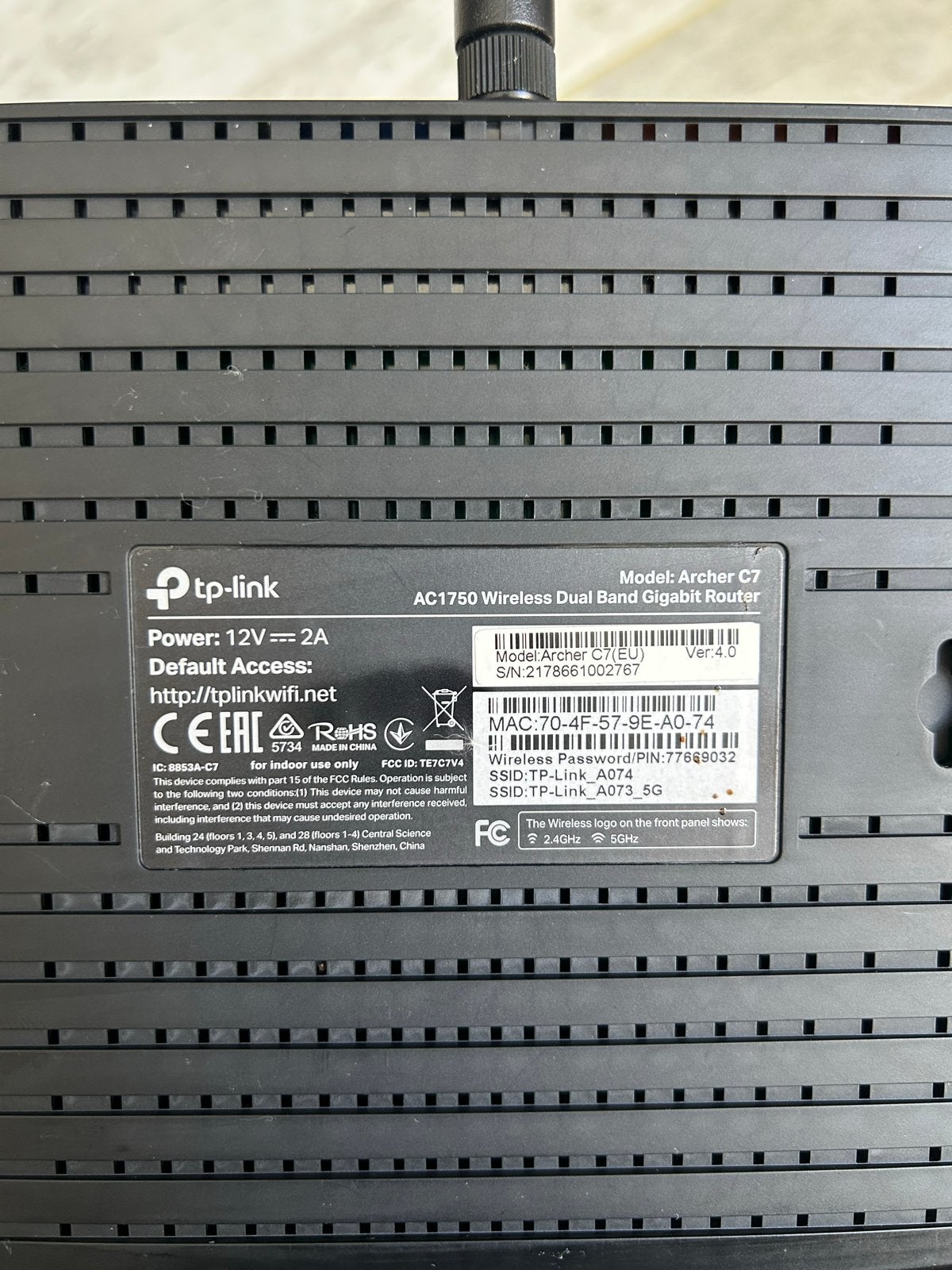 TP-Link Archer C7 AC1750 Draadloze Dual Band Gigabit Router, Computers en Software, Routers en Modems, Ophalen, Gebruikt, Router
