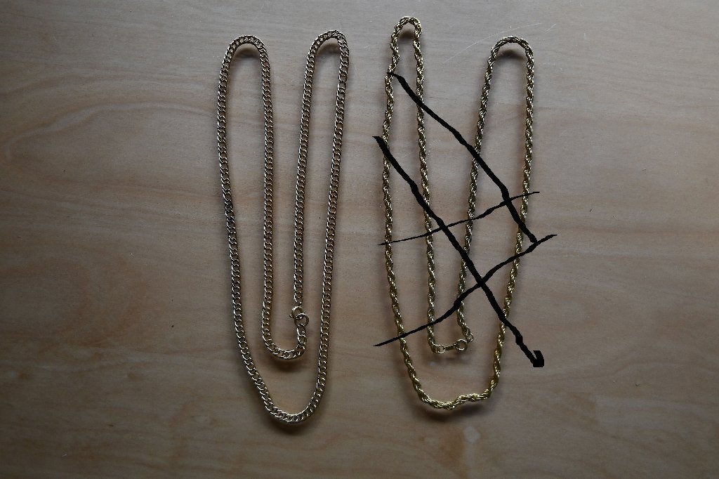 Lange goudkleurige ketting - ca 75 cm, Ophalen of Verzenden, Zo goed als nieuw, Goud, Overige materialen