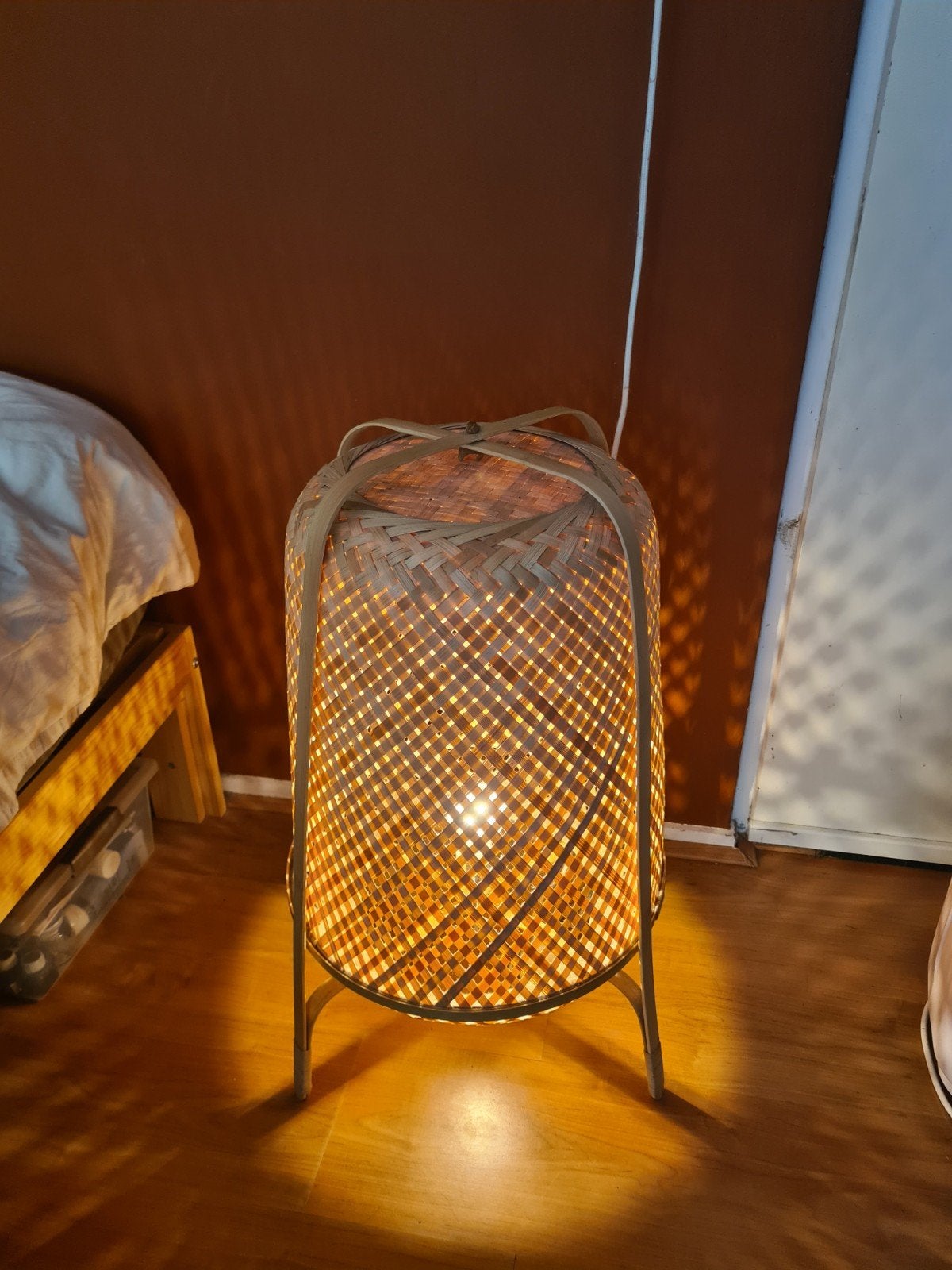Knixhult bamboe vloerlamp | Ikea, Ophalen, Natuurlijk materiaal, E27 (groot), Zo goed als nieuw