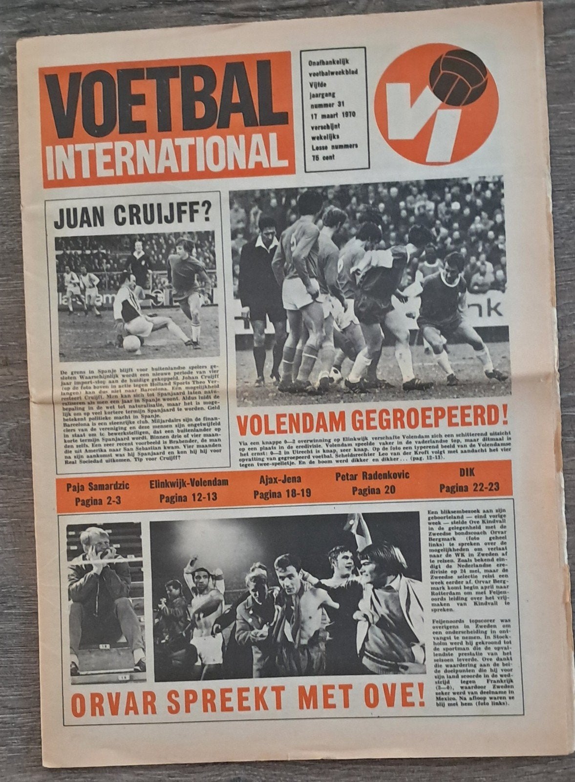 Voetbal International 1970 - Juan Cruijff?, Ophalen of Verzenden, Ajax