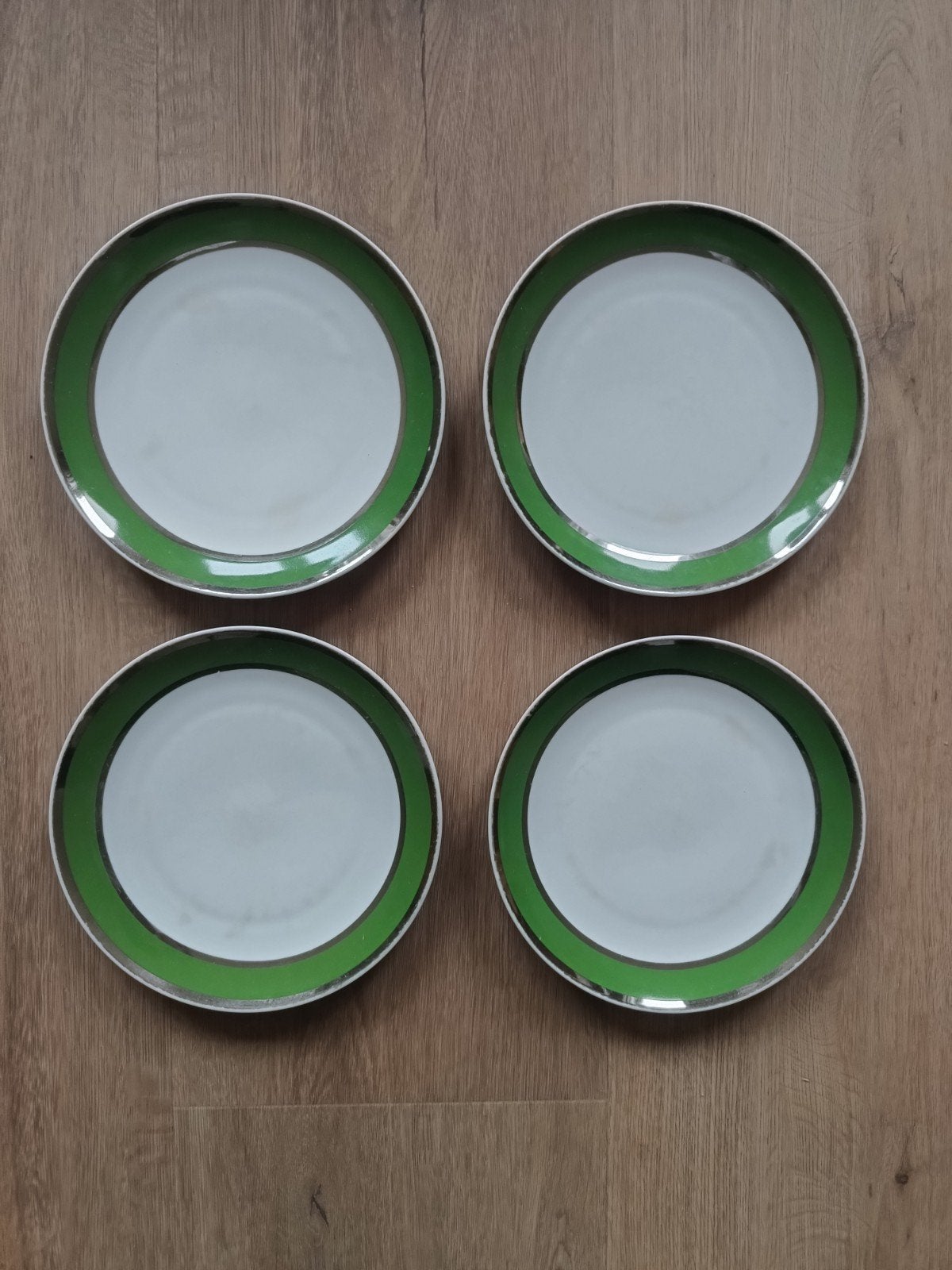4 vintage Winterling Schwarzenbach  Bavaria borden groen, Ophalen of Verzenden