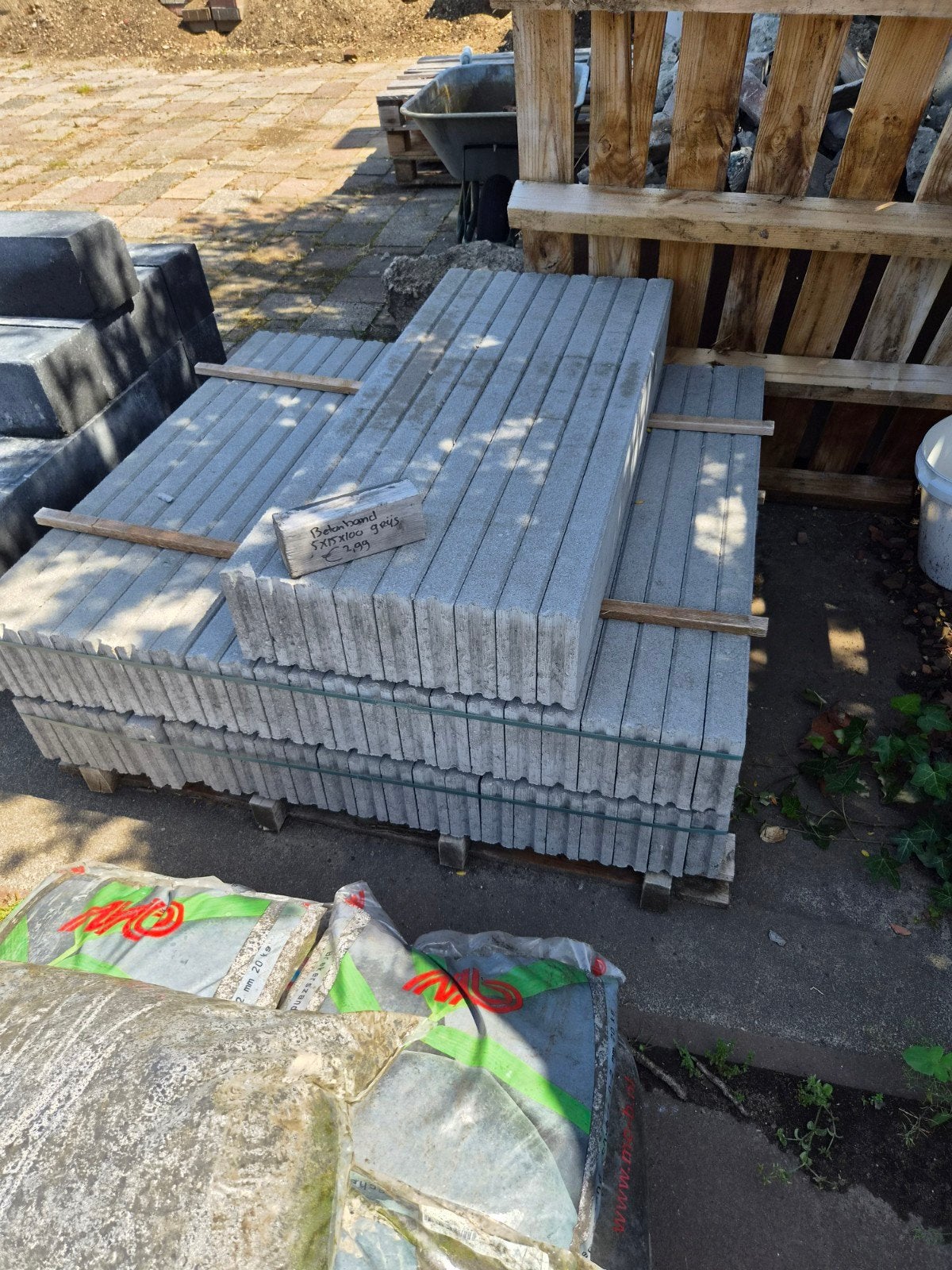 Betonbanden Grijs 5x15x60, Overige typen, Nieuw, Ophalen of Verzenden, 10 m² of meer